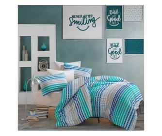 Двойно спално бельо, Majoli Bahar Home Collection, 100% памук ранфорс, 144 TC, за 2 души, 4 части, Тема