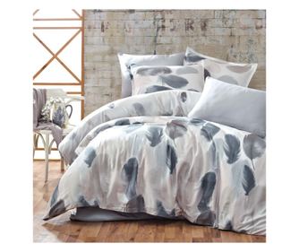 Kétszemélyes ágynemű garnitúra, Majoli Bahar Home Collection, 100% pamut ranforce, 144 TC, 4 darab, Tuy Szürke