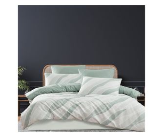 Двойно спално бельо, Majoli Bahar Home Collection, 100% памук ранфорс, 144 TC, 117 gsm, 4 части, Lenil Verde