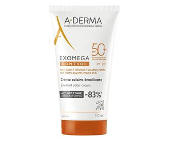 Хипоалергенен хидратиращ лосион с много висока слънцезащита, A-Derma Exomega Control SPF50+, 150 мл
