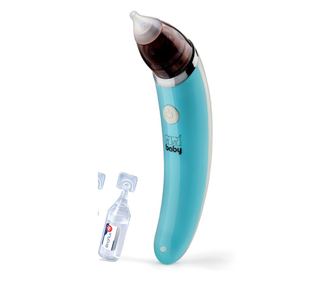 Aspirator nazal electric SisiBaby AS1, 2x Varf din silicon, Cablu microUSB, 5 trepte de aspiratie, 37 dB, Albastru