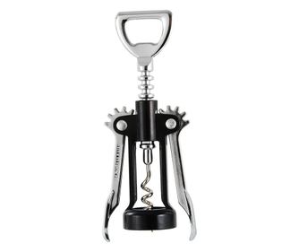 Тирбушон Fackelmann 49781, 16 см, 2в1, Лостов, Бира и вино, Черен/сребрист