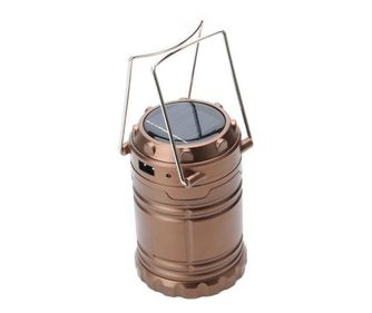 Felinar solar camping 6 LED-uri, ProCart, manere metalice, ABS, auriu
