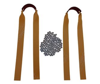 Set 150 bile otel 6mm si doua rezerve prastie, latex Thera Band Gold 0.75mm