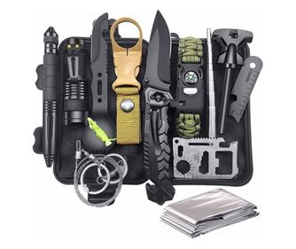 Kit de supravietuire, 1Tech, 14 bucati, Negru
