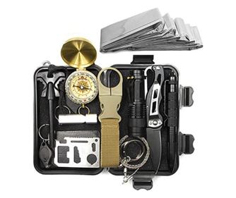 Kit supravietuire multifunctional Mindblower, Salbaticie, dotat cu 13 unelte, design portabil usor de depozitat