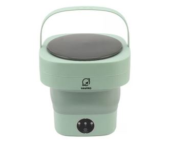 Mini masina de spalat rufe, pliabila si portabila, cu 3 functi de spalare, Verde