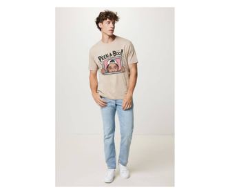 Unisex majica krem, sporočilo "Peekaboo", velikost L
