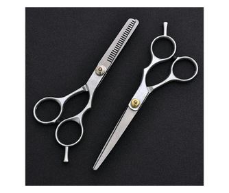 Set 2 foarfece profesionale pentru tuns si filat, otel inoxidabil, 5.5/6 inch, Argintiu, BBL1995
