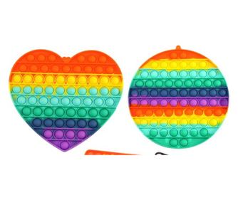 Set 3 Jucarii Senzoriale Antistres, Pop It , JUMBO XXL, Patrat, Inima, Cerc, Multicolor, viMAG ®