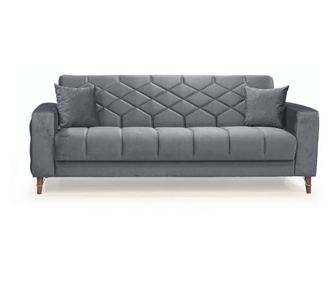 Canapea Melissa cu Lada Depozitare 3 locuri Tapiterie Gri Inchis