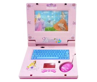 Jucarie laptop muzical pentru copii, interactiv,roz deschis