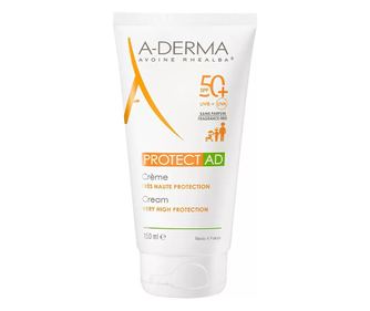 Водоустойчив хидратиращ крем без аромат с висока слънцезащита, A-Derma Protect AD SPF50+, 150 мл