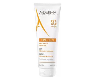Подхранващ и хидратиращ лосион с висока слънцезащита, A-Derma Protect Kids SPF50+, 200 мл