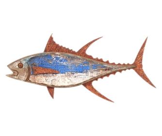 Ornament de perete din lemn decorativ pește nautic ORIGEN Decor Home 30cm