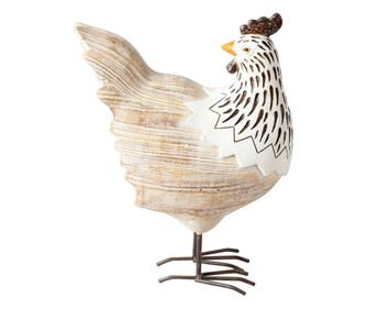 Figurină Gallina din rășină maro pentru decorarea grădinii 25x11x19cm