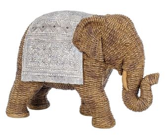 Figurină elefant din rășină maro pentru grădină, decor 20x11x29cm