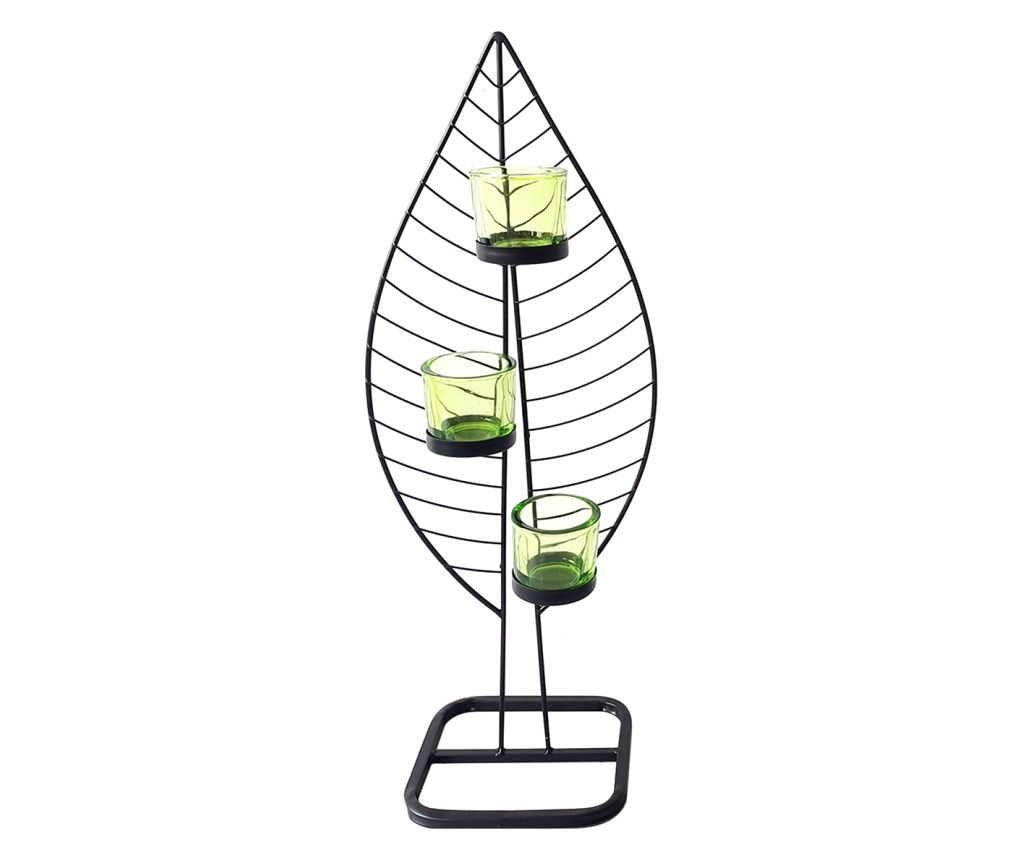 Origine Decor Acasă - Set Portavelas 2 Unități Decorațiuni Vaze și suporturi negre - 57x15x21 cm