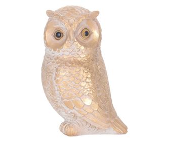 Figurină bufniță bej - 15x10x8cm