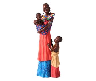 Figurină africană ORIGEN Home Decor și elefanți Roșu Figurină africană - 26x10x7cm