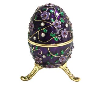Decor pentru casă ORIGEN Ou mini - cutie miniatură Figurină liliac - 9x6x6cm