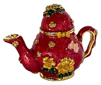 Cutie ceainic miniatură ORIGEN Home Decor Miniatură roșie - 5x7x3cm