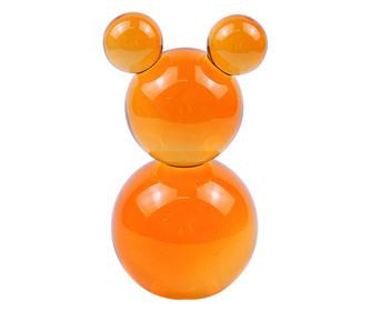 Figurină decorativă pentru birou ORIGEN, miniatură din cristal, portocalie - 14x8x8cm