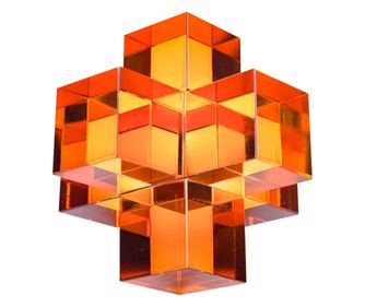 Figurină decorativă pentru birou ORIGEN Home Decor Miniaturi cristal portocaliu - 9x9x9cm