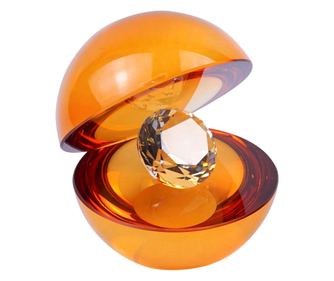 Figurină decorativă pentru birou ORIGEN Home Decor Miniaturi din cristal portocaliu - 12x11x10cm