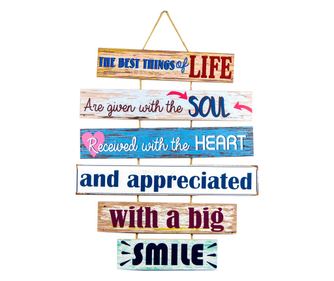 Ornamente de perete pentru decor acasă ORIGEN Plăci din lemn albastre 51x42x1cm