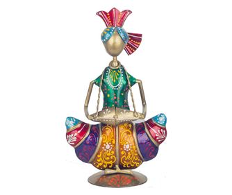 Figurină ORIGIN Decor Acasă 3U Africani și Elefanți Portocalii 22x13x9cm