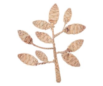 Ornament de perete decorativ pentru casă ORIGIN Frunză cu carouri maro Ornament de perete pentru grădină - 37x32x1cm