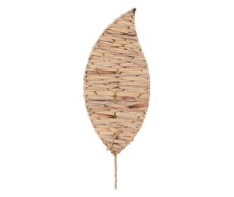 Ornament de perete decorativ pentru casă ORIGIN Frunză cu carouri maro Ornament de perete pentru grădină - 67x22x1cm