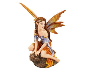 Decor pentru casă ORIGIN Zână așezată Fantasy Roșu 16x13x9cm Figurină zână