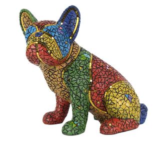 Figurină câine bulldog albastru - 28x29x18cm