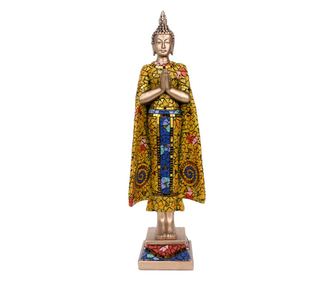 Figurină Buddha ORIGEN Home Decor Buddha Portocaliu - 43x13x9cm Rășină de Înaltă Calitate