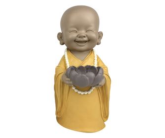 Suport pentru lumânare ORIGEN Home Decor Monk 2U Buddha bej - 31x14x19cm