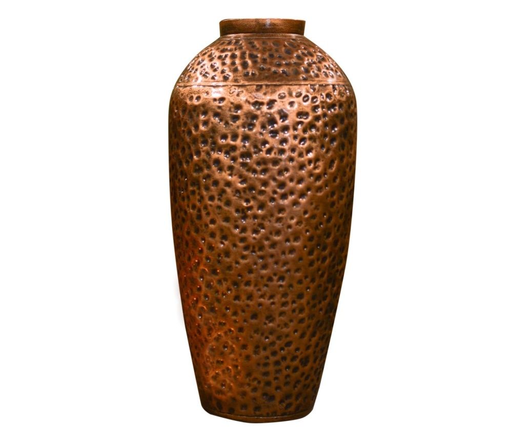ORIGEN Decor Home Small Ethnic Brown Tin Vase