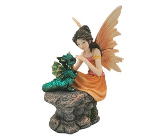 Zână fantezie etnică cu dragon, figură decorativă din rășină pentru colecționari și iubitori de mitologie