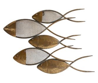 Ornament de perete pentru casă ORIGEN Decor cu design de pește pentru decorațiuni nautice și marinărești