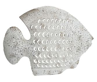 Decorațiune de perete pește mare stil nautic marinar decorativ metal alb