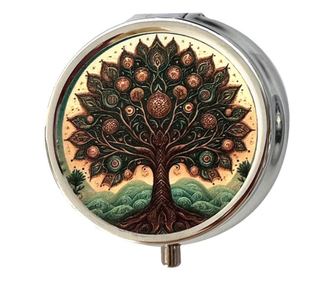 Кутия за хапчета ORIGEN Decor Home Tree 4 отделения етнически дизайн оригинален подарък