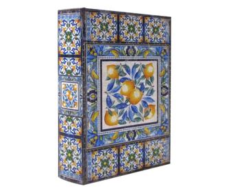 Cutie decorativă vintage în stil mediteranean ORIGEN Decor Home cu lămâi