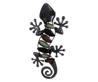 Ornament de perete șopârlă din metal negru ORIGEN Decor Home 38 cm