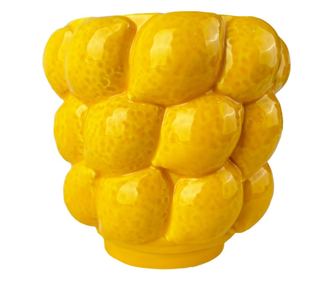 Vază decorativă din ceramică ORIGEN Decor Home cu lămâi, ideală pentru decorarea casei, vază galbenă pentru flori și plante