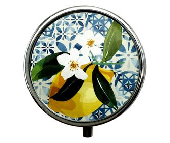Кутия за хапчета с отделения за лекарства ORIGEN Decor Home Lemon, практичен и цветен аксесоар за дома и оригинален подарък