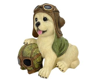 Câine Pilot Decorativ ORIGEN Decor Home din Rășină, Figurină Animal pentru Ornamente și Cadouri Originale, Stil Boem, 14 cm