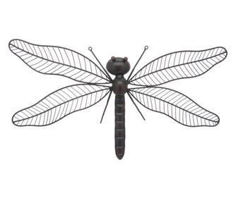 Decoratiune de perete pentru gradina, libelula din metal, decor romantic si elegant pentru interior si exterior