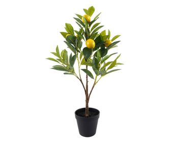 Изкуствено малко лимоново дърво за декорация на градина и дом, реалистично PVC растение за вътрешна и външна употреба