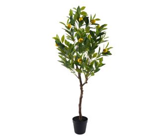 Голямо изкуствено лимоново дърво ORIGEN Decor Home, естествена декорация за градина и тераса, реалистично PVC растение за вътреш